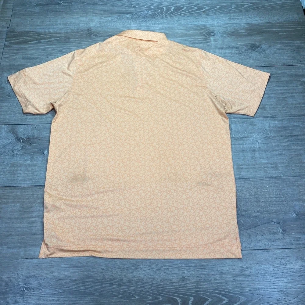 FootJoy Polo Shirt Tour Patch Collar Floral Men L Golf Cramer Performance Floral